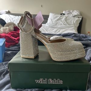 Rhinestone Platform Pumps